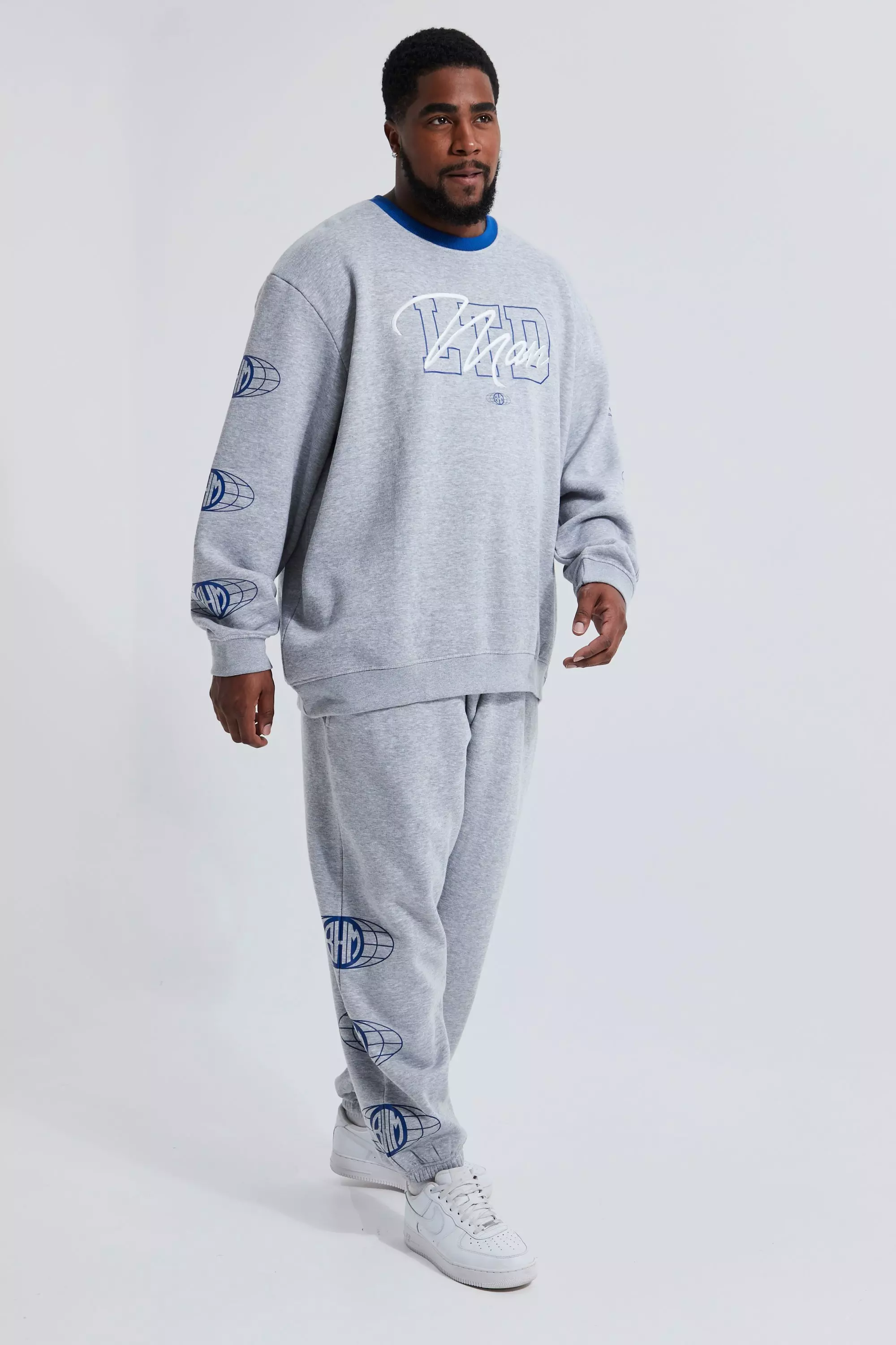 Boohooman hot sale tracksuit grey